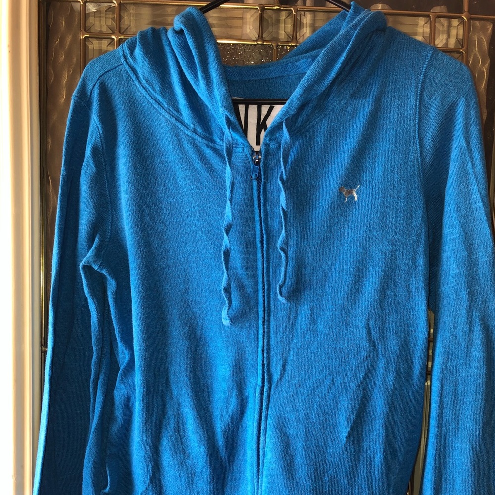 Size small blue PINK zip up sweatshirt